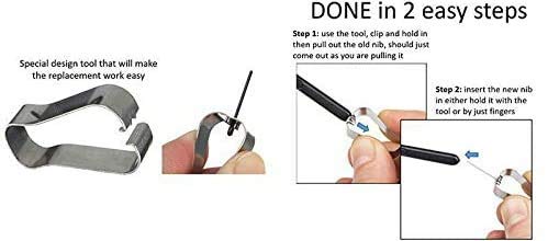 image for XBC 2 Packs Tips/Nibs Replacement with Removal Tweezer for Samsung Gal