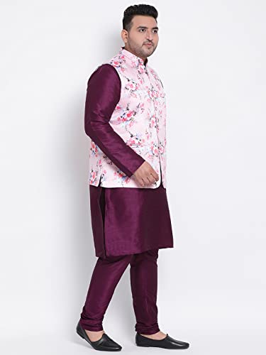 Image of hangup 3pc Kurta Pajama Basket New 3pc 10ADarkPurpleSILKKP Par