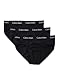 Price comparison product image Calvin Klein Mens Hip Brief Pants (3-Pack) (Black/Black) L