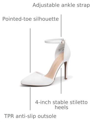 Image of DREAM PAIRS Women's High Stiletto Dress Heels Pumps | Closed Toe Pointed Toe Ankle Strap Dress Comfortable Pumps Shoes for Wedding Party Birthday Dancing