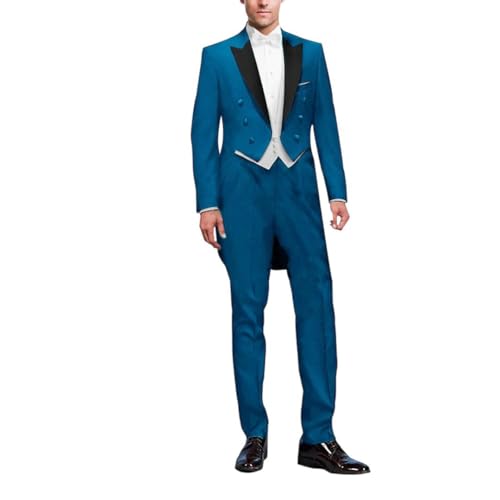 Men's Black Tailcoat Suit - Groom Vest 3-Piece | Best Man Prom Formal