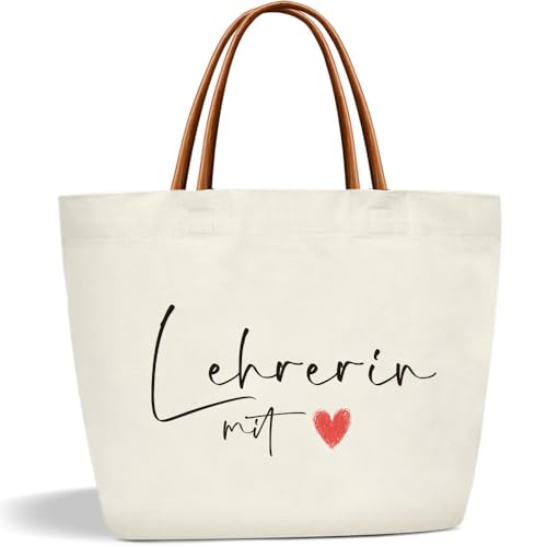Toozen Lehrerin Geschenk Canvas Tragetasche Abschiedsgeschenk Lehrer Geschenkidee Abschied Lieblingslehrerin Geschenk Lehrerin Weihnachten Dankeschön Geschenke für Lehrerinnen