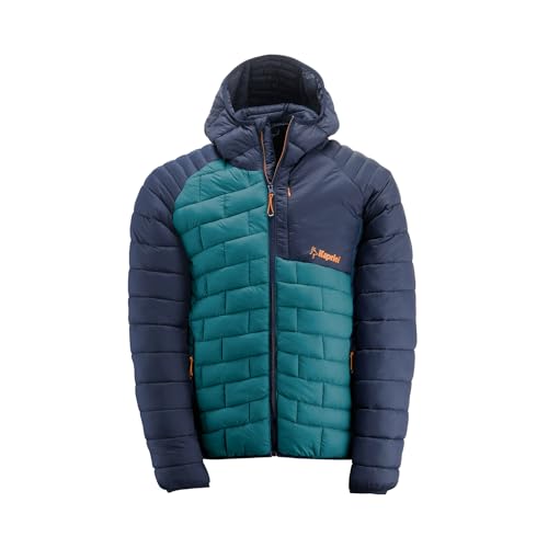 KAPRIOL Thermic Men's Down Jacket, Thermore Padded, Padded Hood, Pockets, Hand Warmers with Zip, Lightweight Soft, Blue/Light Blue, S