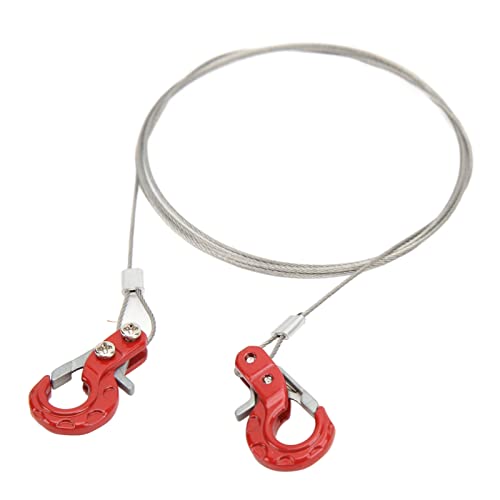 Metalowa przyczepka RC aluminium aluminium stalowe linowe linowe kompaktowe kompaktowe dla samochodów wspinaczkowych 1/10 RC (Red)