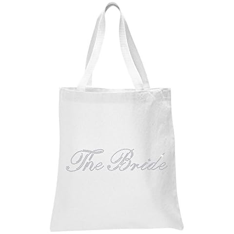 Varsany White The Bride Luxury Crystal Bride Tote bag wedding party gift bag Cotton Cover
