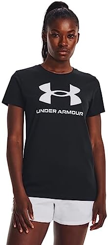 Under Armour UA Logo SS Kadın T-Shirt Black / / White XS - Görsel 1