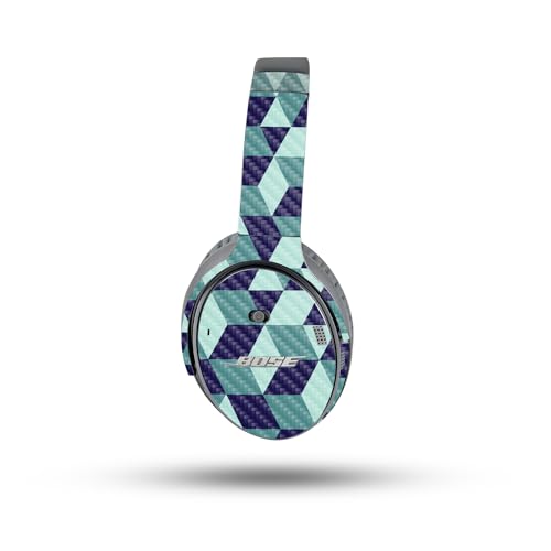 Image of MightySkins Carbon Fiber Skin Compatible with Bose QuietComfort 35 II Headphones - Geo Tile | Protective, Durable Textured Carbon Fiber Finish | Easy to Apply, Remove, and Change Styles