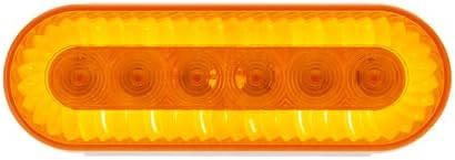 United Pacific 39219 Turn Signal Light, 20 LED, 6" Oval, Turbine Design, Amber LED/Amber Lens