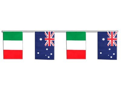 Guirlande Italie Australie 6m drapeau italien et australien amitié