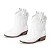 DREAM PAIRS Girls Cowgirl Boots Cowboy Boots with Low Heel Western Embroidered Fashion Mid Calf Shoes for Toddler/Little Kid/Big Kid,Size 9 Toddler,White,KKUMMB2509