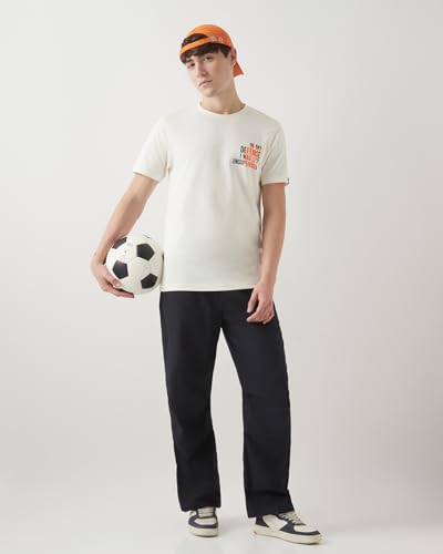 Image of Bewakoof Men's Cotton Jersey Typography Regular Fit Half Sleeve Round Neck T-Shirt | Tshirt for Man | Tshirt for Men Cotton | Tshirts for Men Stylish | Casual Wear | Street Wear