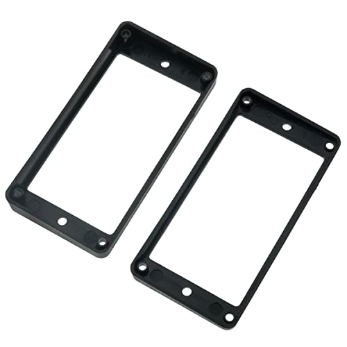 Humbucker Pickup Ring Chenjin 1Set Black Plastic Curved Bottom Humbucker Mounting Pickup Rings Bridge And Neck Pickups Cover Frame Replacement #TOP1