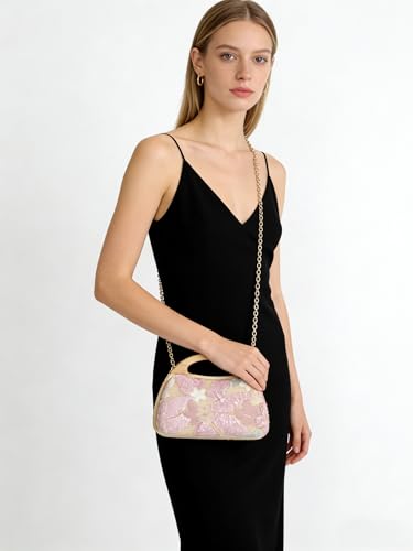 Image of UMREN Straw Clutch Handbags Women Beach Crossbody Hand-woven Summer Purse Wallet Top handle Evening Bag for Wedding Party