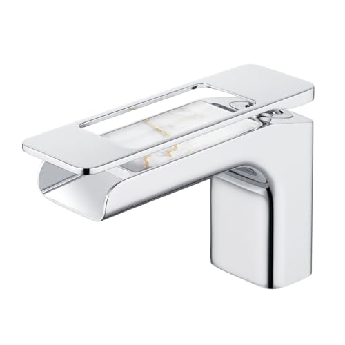 Mitigeur cascade eau chaude et froide LWX pour lavabo de salle de bain en chrome