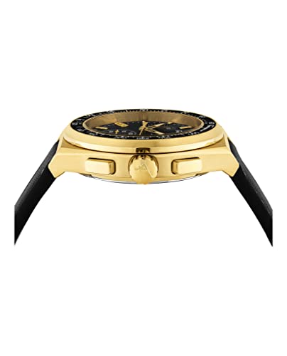 Chrono Sport Collection Luxury Mens Watch Timepieces with a Black Strap and Dial Featuring a Gold Case2