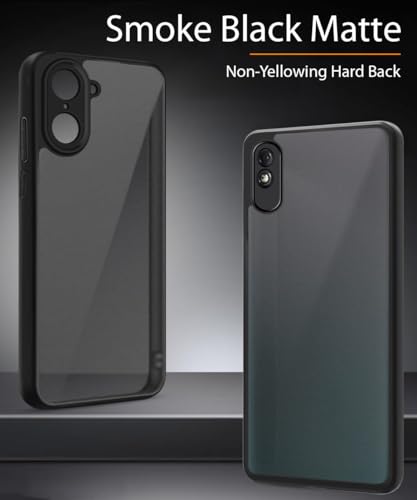 Image of WOW IMAGINE Poly Carbonate Translucent Hybrid Smoked 360 Degree Protection Protective Matte Hard Back Cover for Mi Redmi 9A 9i 9A Sport (Black Bumper)