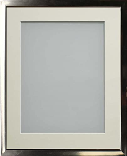 Frame Company Drayton Range Chrome Effect Photo Frame with Ivory Mount, 12x10 for image size 10x8 inch