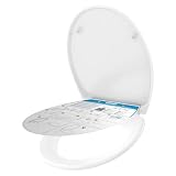 YEAUPE PRO Toilettendeckel mit Absenkautomatik Oval, WC Sitz Duroplast, Weiß | Klodeckel, Klobrille, Toilettensitz Quick-Release, Einfachen Reinigung & Montage, Toilet Seat bis 150 kg belastbar