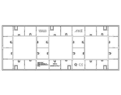 Vimar 1944.74 Arké 6-Modul-Abdeckrahmen Classic (2+2+2 StifTabstand 71 mm), Technopolymer, weiß