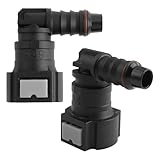 2PCS Fuel Line Connector with Seal Ring,OD9.49-ID8 Elbow Fuel Line Quick Connect for Quick Connect/Disconnect of Oil Pump Adapters,Universal Quick Connect Fuel Line Fittings