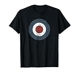 Mod Target Northern Soul Ska Bullseye UK RAF Roundel Target T-Shirt, Black, Small
