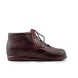  Biguel - Botas Estilo Ingles Primeros Pasos para Bebe Unisex - Zapatos de Piel con Suela para niño o niña Fabricados en España (Burdeos, Numeric_26)