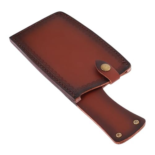 Abaodam Funda para Cuchillos de Cuero Artificial Marrón Ligera y Portátil Cubierta Protectora para Almacenamiento y Uso en Cocina