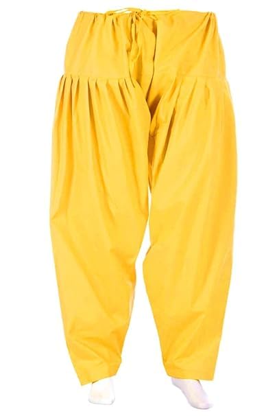 djs group Women's Semi Cotton Patiala Salwar, Elastic Waist, Pleated Design-picture-12