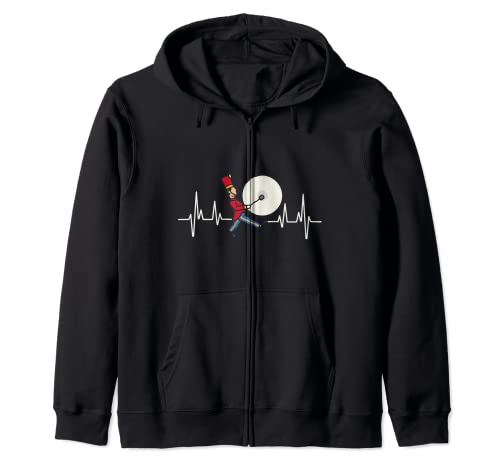 Baterista de banda de marcha Tenor Quad Drummer Heartbeat Sudadera con Capucha