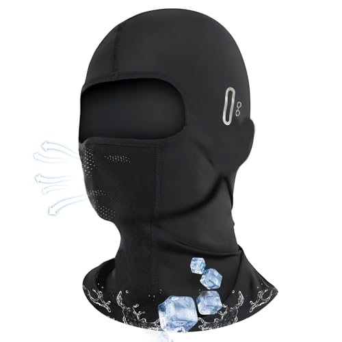 leruiyezs Sotocasco Moto Verano Transpirable Pasamontañas Verano Elástico Protección Solar UV Máscara Facial Ligera Para Moto Bicicleta Running Ciclismo Casco Deportivo Pasamontañas Hombre Mujer(Malla