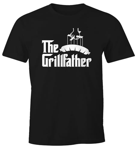 T-shirt humoristique homme The Grillfather Wurst vêtement coton noir 3XL manches courtes