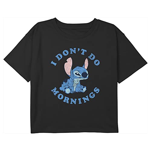 Disney Girls' Stitch Mornings Boxy Crop Tee