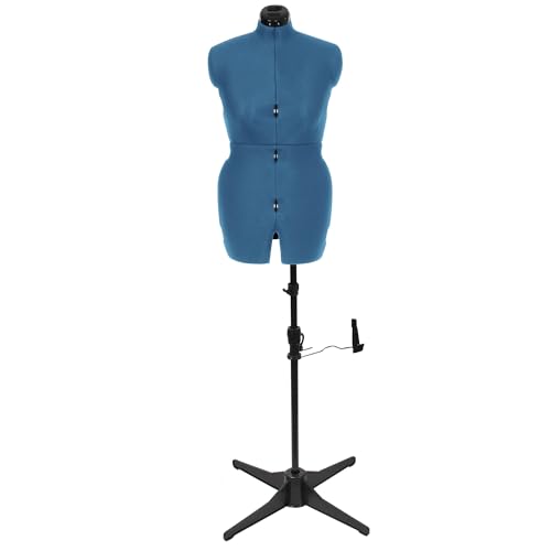 Sewing Online Adjustable Trouser Dressmakers Dummy, in a Wedgewood Blue Fabric with Hem Marker, Dress Form Sizes - Pin, Measure, Fit and Display your Clothes on this Tailors Dummy - FG266