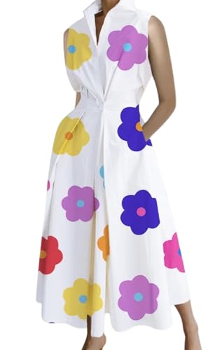 Women's Ruffle Hem Simple Ankle Length Sundress Boho Style Color