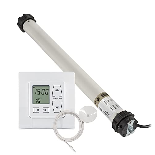jarolift Elektromechanischer Universalmotor Uni 60 Rohrmotor SW60 + THOR Zeitschaltuhr inkl. Sonnensensor