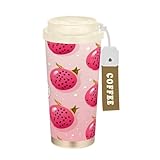 LINNIKEEEE Fruta Del DragóN Fruta Vaso Térmico de Acero Inoxidable para Café,Botella de Agua con Aislamiento Al Vacío para Viajes(500 Ml)