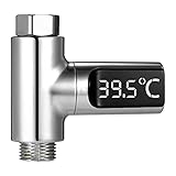 LED Digital Duschthermometer 5~85 ° C für Echtzeit Wasserdurchfluss 360 ° drehbarem Bildschirm