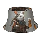 WZYWHJ Sombrero de pescador con diseño de animales pequeños con estampado de cerveza, a juego, suave al tacto, plegable y portátil, para viajes, color negro