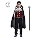 Produktbild Jungen Kinder Vampir Halloween Kostüm Gothic Classic Cosplay w/Vampirzähne und Sichel (4-6 Jahre, Vampir)