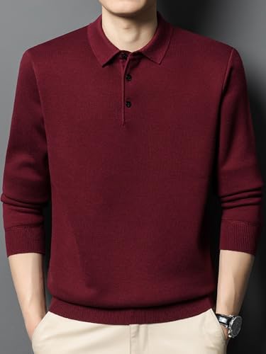 Winter Middle-Aged Men's Collar Sweater,Thick Thickened Warm Knitted Sweater4