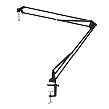 Perfect for studio and broadcast use 360-degree rotation for optimal positioning Includes clamp Strong and versatile design Standard 16mm mic thread