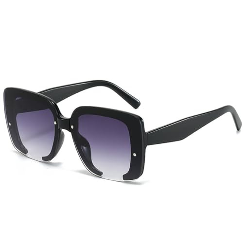 Lunettes de soleil carrées LVTFCO pour hommes et femmes avec verres noirs gris