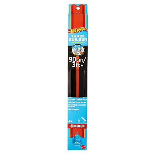 Piste droite noire Hot Wheels Track Builder pour jouer au sol et animer le salon en famille