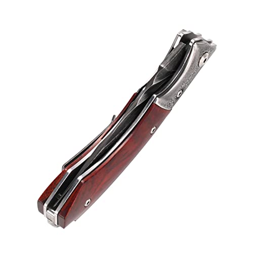 Sitivien St253 Damascus Folding Knife,Vg10 Damascus Steel Blade,Dalbergia Handle Edc Tool Knife For Men Outdoors Camping Fishing #TOP5