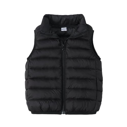 Boyes Girls Puffer Vest Warm Sleeveless Quilted Winter Coats Lightweight Thermal Stand Collar Padded Down Jackets