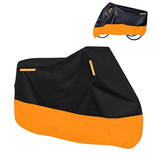Premium Adult Tricycle Cover, Fit All 3-Wheel Bike Or Motorcycles Outdoor And Indoor Storage, 104" L X 43.3" W X 49" H (Black & Orange) #TOP1