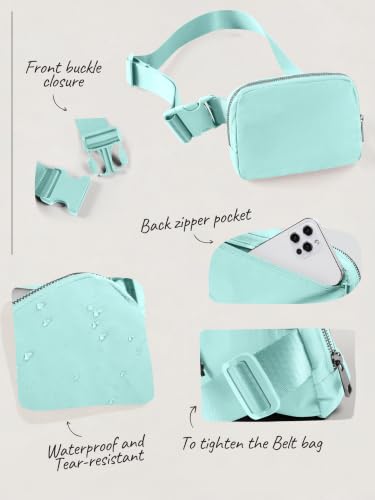 Image of ODODOS Unisex Mini Belt Bag with Adjustable Strap Small Fanny Pack for Workout Running Traveling Hiking, Icing Blue