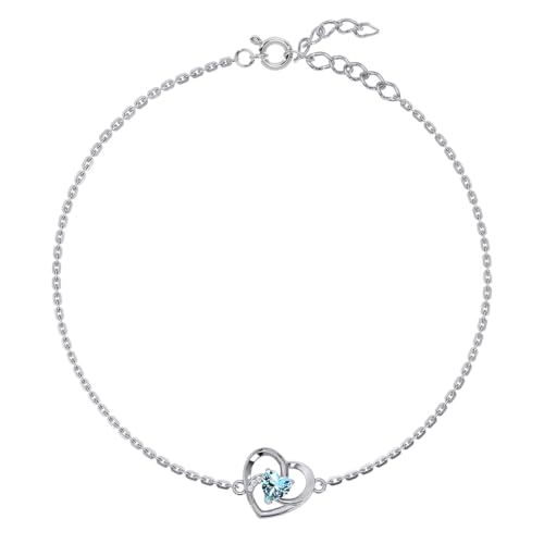 Image of Clara 925 Sterling Silver Olesya Heart Pendant Earrings Chain Bracelet Anklet Ring for Women & Girls| Platinum Plated | Gift for her