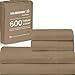 RV KING SHEETS LUXURY SOFT 100% EGYPTIAN COTTON - Sheet Set for RV King 72x80" Mattress Taupe SOLID 600 Thread Count Deep Pocket
