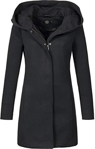 ONLY Damen Mantel Jacke Sedona Light Coat Parka Übergang Frühling (M, schwarz (Black))